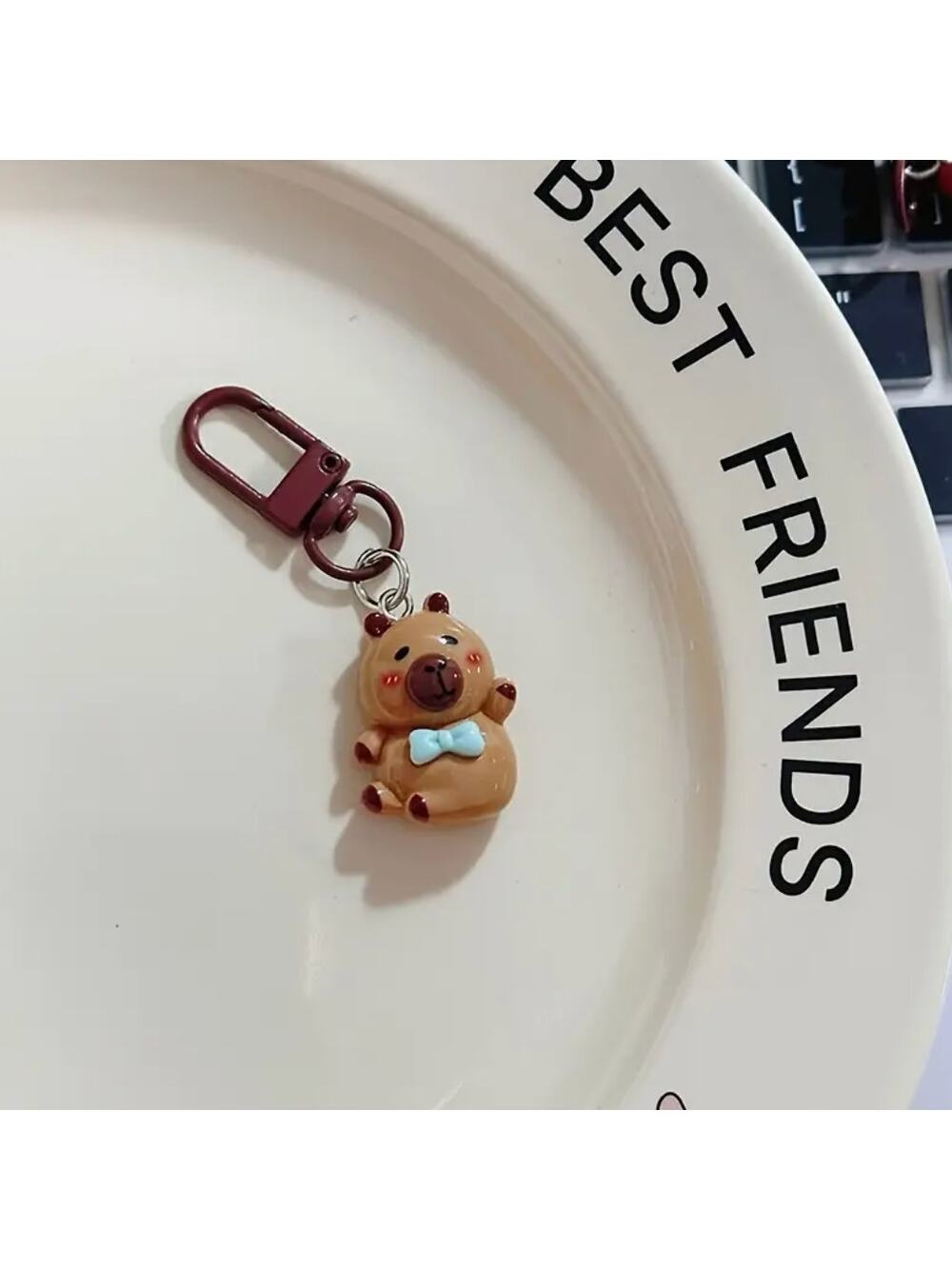Capybara Keychain Bag Charm Phone Charm - Bowtie